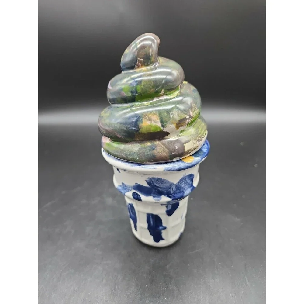 Ceramic Ice Cream Cone Dish Handmade by Emily Soft Serve Ice-cream Decorative